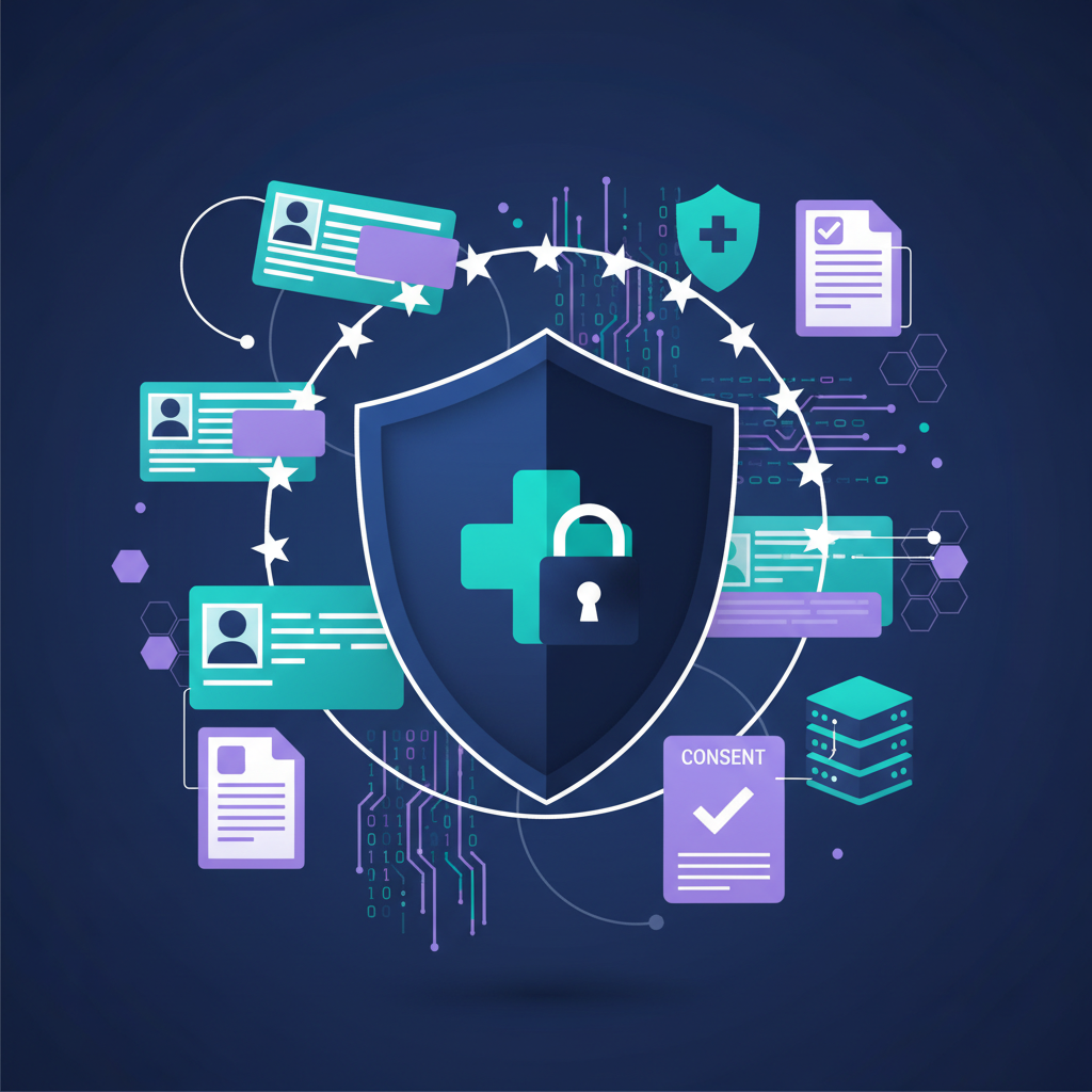 GDPR compliance og medicinsk databeskyttelse illustration